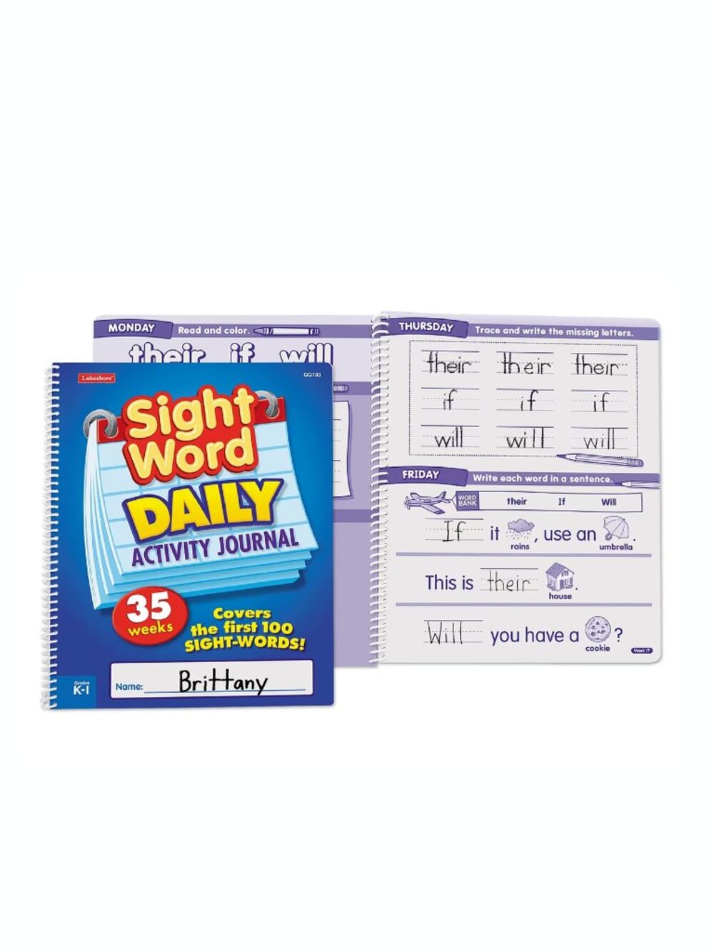 Lakeshore Sight Word Daily Activity Journal 100 Sight words K-1 NEW